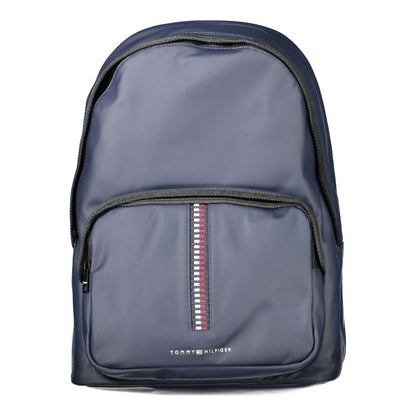 Backpack by Tommy Hilfiger for men in polyethylene blue features a refined silhouette, showcasing the Polyethylene Backpack design with a secure zipper, ample external-pockets, internal-pockets & laptop-compartment, and versatile handle, backpack-strap & adjustable-strap.