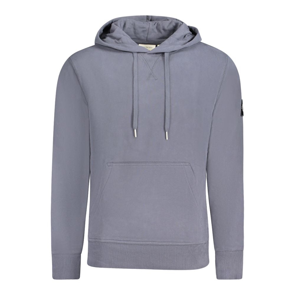 Hooded Sweatshirt Hoodie by Calvin Klein for men in cotton blue features a authentic silhouette, showcasing a sophisticated hooded neckline and authentic detail for a refined finish.