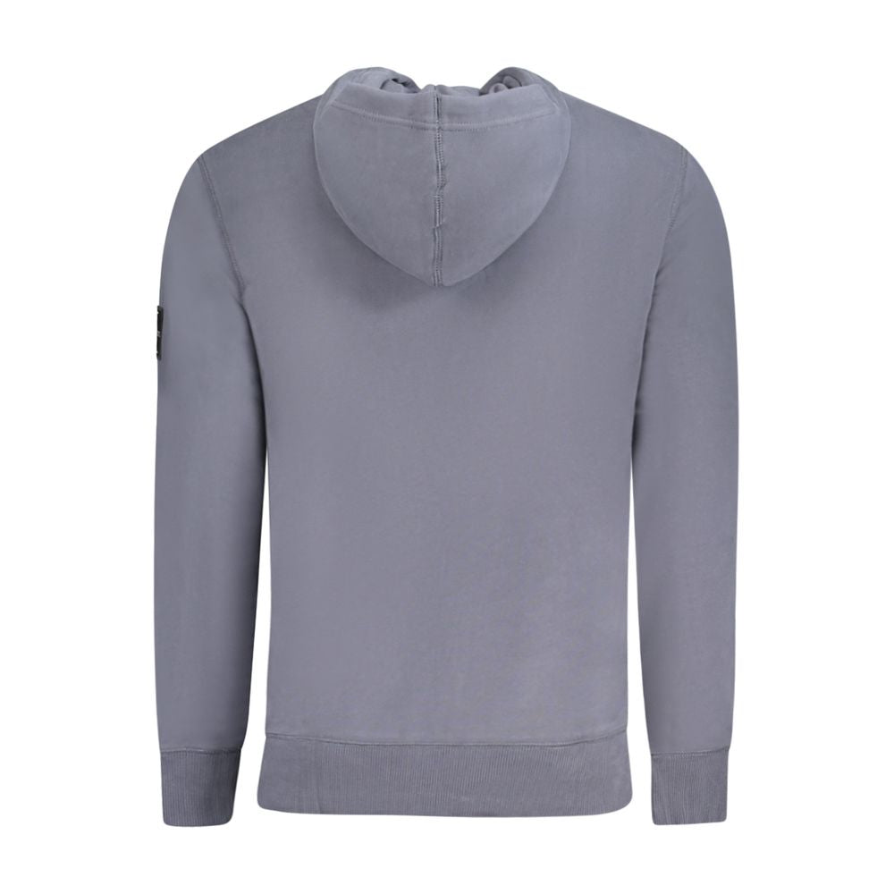Hooded Sweatshirt Hoodie by Calvin Klein for men in cotton blue features a slouchy chic silhouette, detailed with a slouchy chic and a signature hooded neckline for an elevated aesthetic.