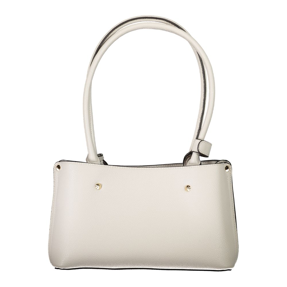 Handbag by Guess Jeans for women in polyethylene gray features a ornamental silhouette, showcasing a secure zipper, ample built-in-compartments & internal-pockets, and ornamental handle for a sophisticated look.