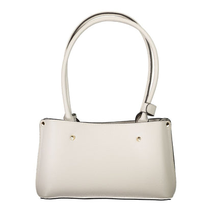 Handbag by Guess Jeans for women in polyethylene gray features a ornamental silhouette, showcasing a secure zipper, ample built-in-compartments & internal-pockets, and ornamental handle for a sophisticated look.