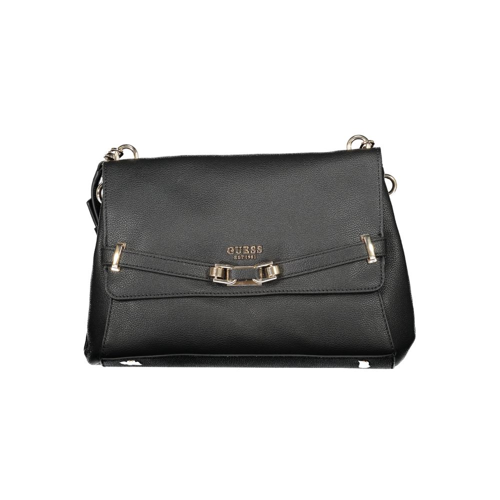 Crossbody Handbag by Guess Jeans for women in polyethylene black features an refined silhouette, showcasing a secure zipper, ample built-in-compartments, external-pockets & internal-pockets, and versatile crossbody-strap, shoulder-strap, adjustable-strap & handle for a sophisticated refined aesthetic.