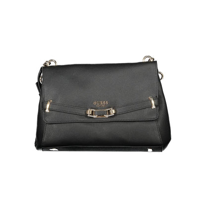 Crossbody Handbag by Guess Jeans for women in polyethylene black features an refined silhouette, showcasing a secure zipper, ample built-in-compartments, external-pockets & internal-pockets, and versatile crossbody-strap, shoulder-strap, adjustable-strap & handle for a sophisticated refined aesthetic.