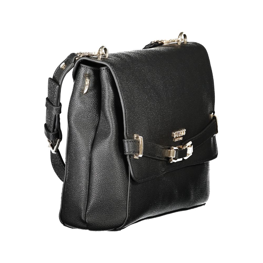 Crossbody Handbag by Guess Jeans for women in polyethylene black features a ornamental silhouette, showcasing a secure zipper, ample built-in-compartments, external-pockets & internal-pockets, and ornamental crossbody-strap, shoulder-strap, adjustable-strap & handle for a sophisticated look.