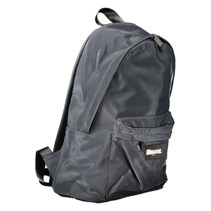 Backpack by Blauer for men in polyester blue & signature features a refined silhouette, showcasing the Polyester Backpack design with a secure zipper, ample external-pockets, internal-pockets & laptop-compartment, and versatile backpack-strap, adjustable-strap & handle.