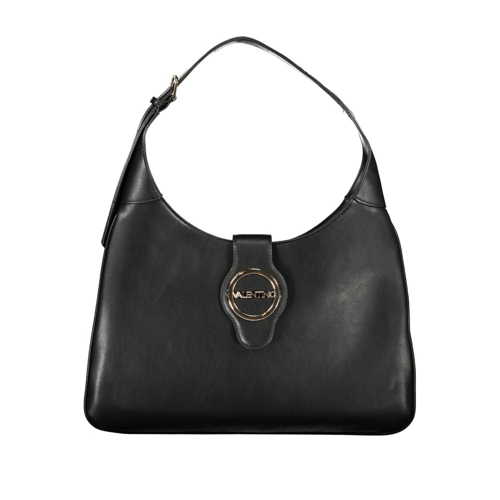 Handbag by Mario Valentino for women in polyethylene black features a ornamental silhouette, showcasing a secure zipper, ample internal-pockets, and ornamental adjustable-strap & handle for a sophisticated look.