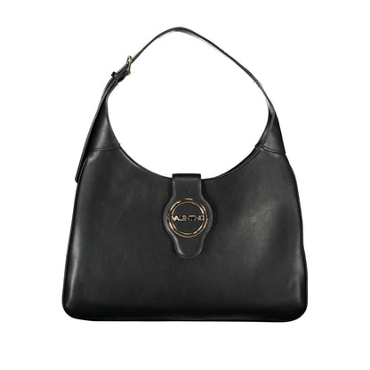 Handbag by Mario Valentino for women in polyethylene black features a ornamental silhouette, showcasing a secure zipper, ample internal-pockets, and ornamental adjustable-strap & handle for a sophisticated look.