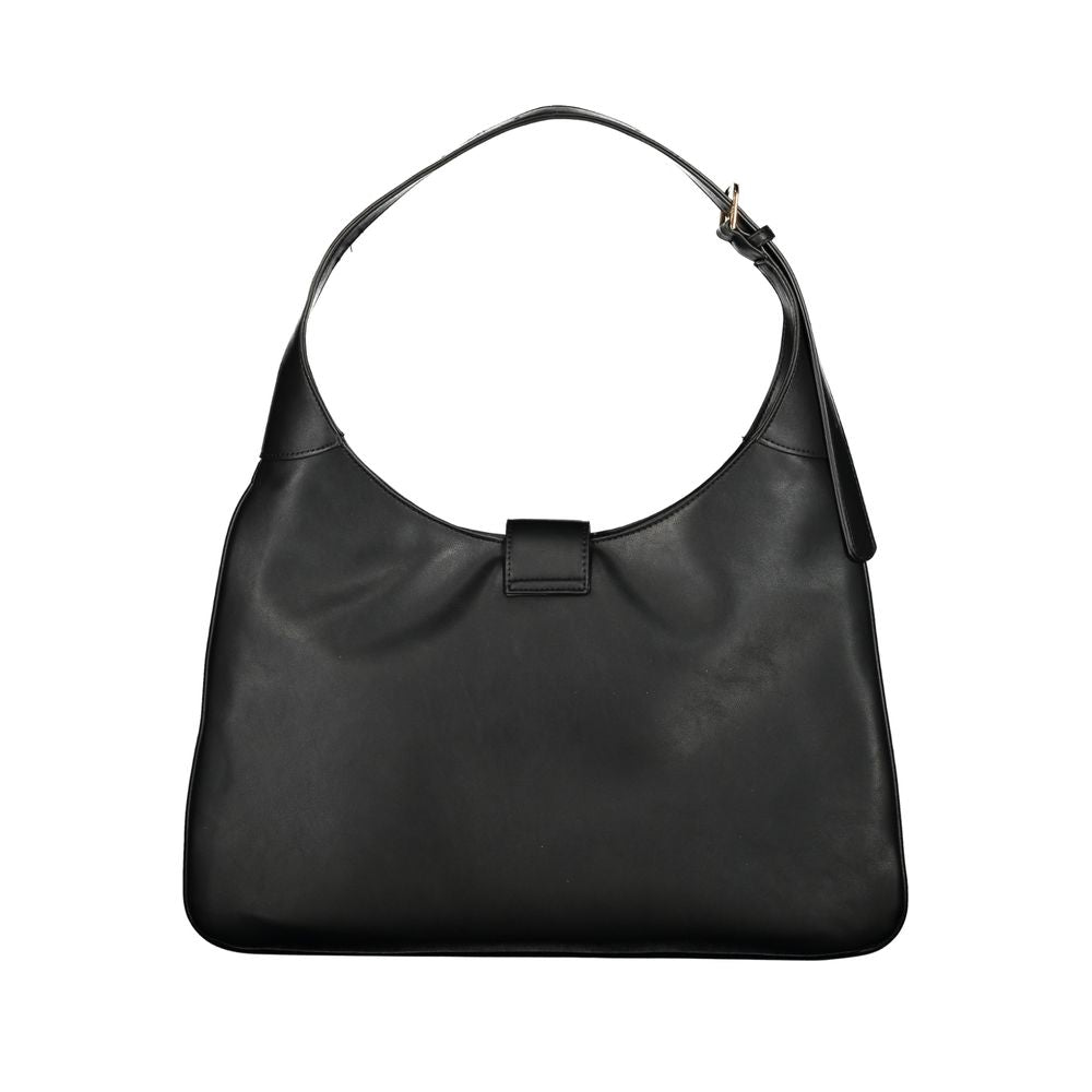 Handbag by Mario Valentino for women in polyethylene black presents a ornamental silhouette, showcasing a secure zipper, ample internal-pockets, and versatile adjustable-strap & handle for a ornamental finish.