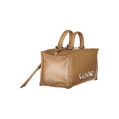 Handbag by Mario Valentino for women in polyethylene beige & signature features a signature silhouette, showcasing a secure zipper and signature external-pockets & internal-pockets with versatile shoulder-strap, handle & adjustable-strap for a sophisticated look.