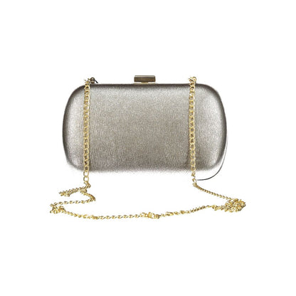 Crossbody Handbag by Mario Valentino for women in polyethylene gray & signature features a signature silhouette, showcasing a secure snap and signature with versatile crossbody-strap & shoulder-strap for a sophisticated look.