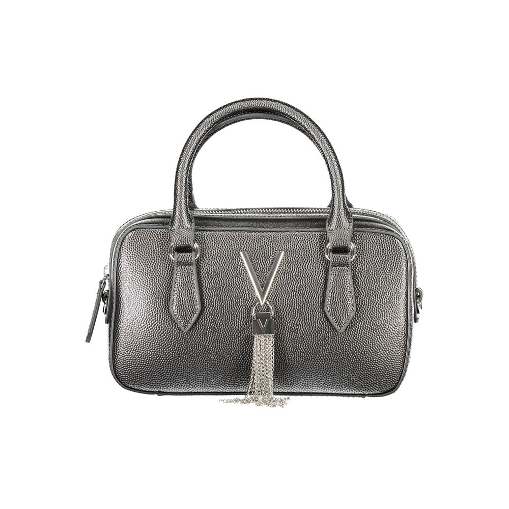 Handbag by Mario Valentino for women in polyethylene gray features a ornamental silhouette, showcasing a secure zipper, ample internal-pockets, and ornamental shoulder-strap, adjustable-strap & handle for a sophisticated look.