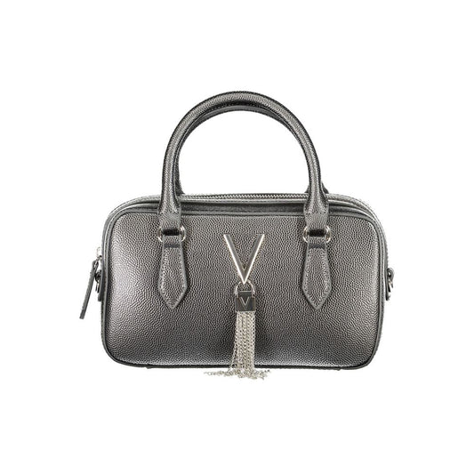 Handbag by Mario Valentino for women in polyethylene gray features a ornamental silhouette, showcasing a secure zipper, ample internal-pockets, and ornamental shoulder-strap, adjustable-strap & handle for a sophisticated look.
