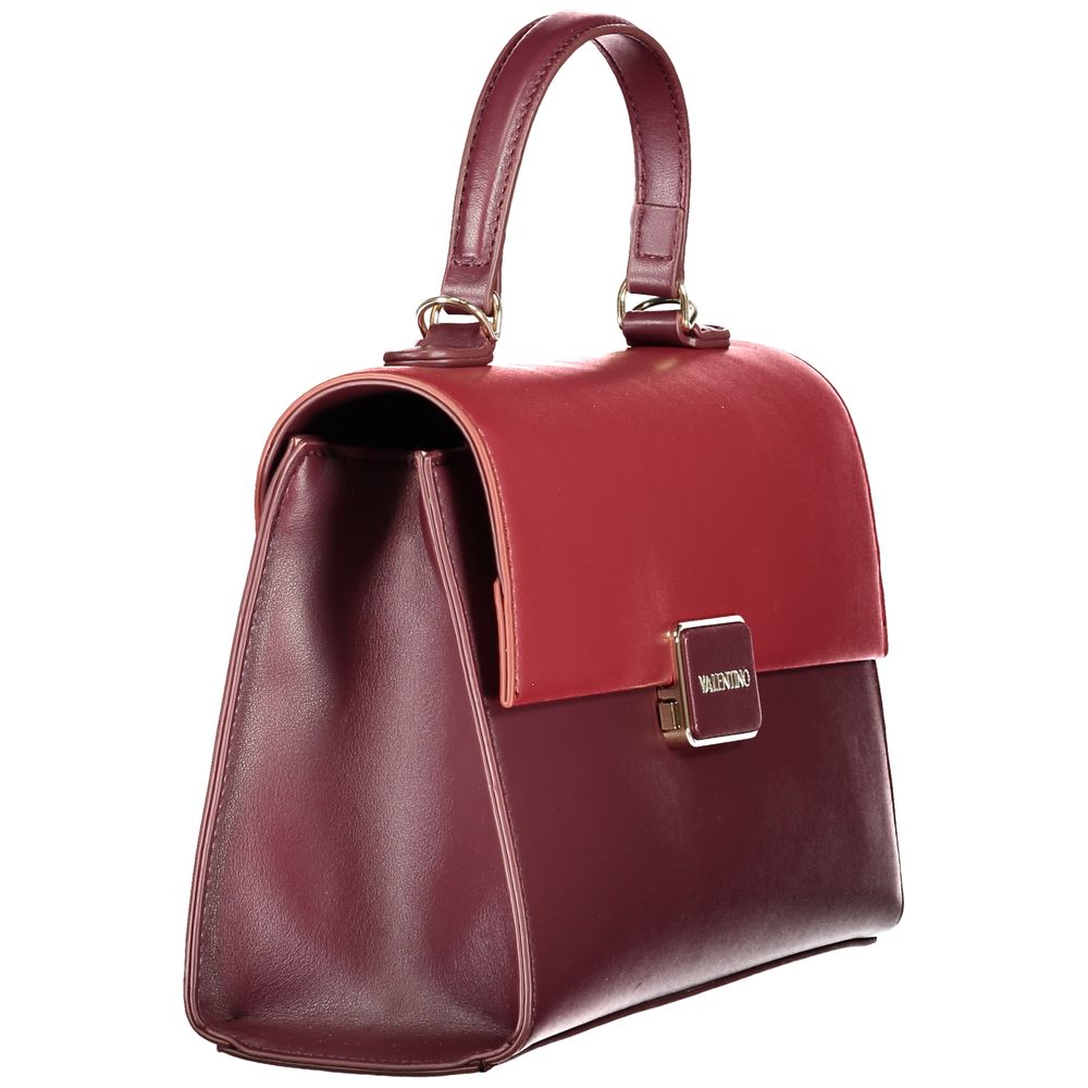 Handbag by Mario Valentino for women in polyethylene red & signature features a refined silhouette, showcasing a secure snap, organized built-in-compartments & internal-pockets, and versatile shoulder-strap, handle & adjustable-strap for a refined finish.