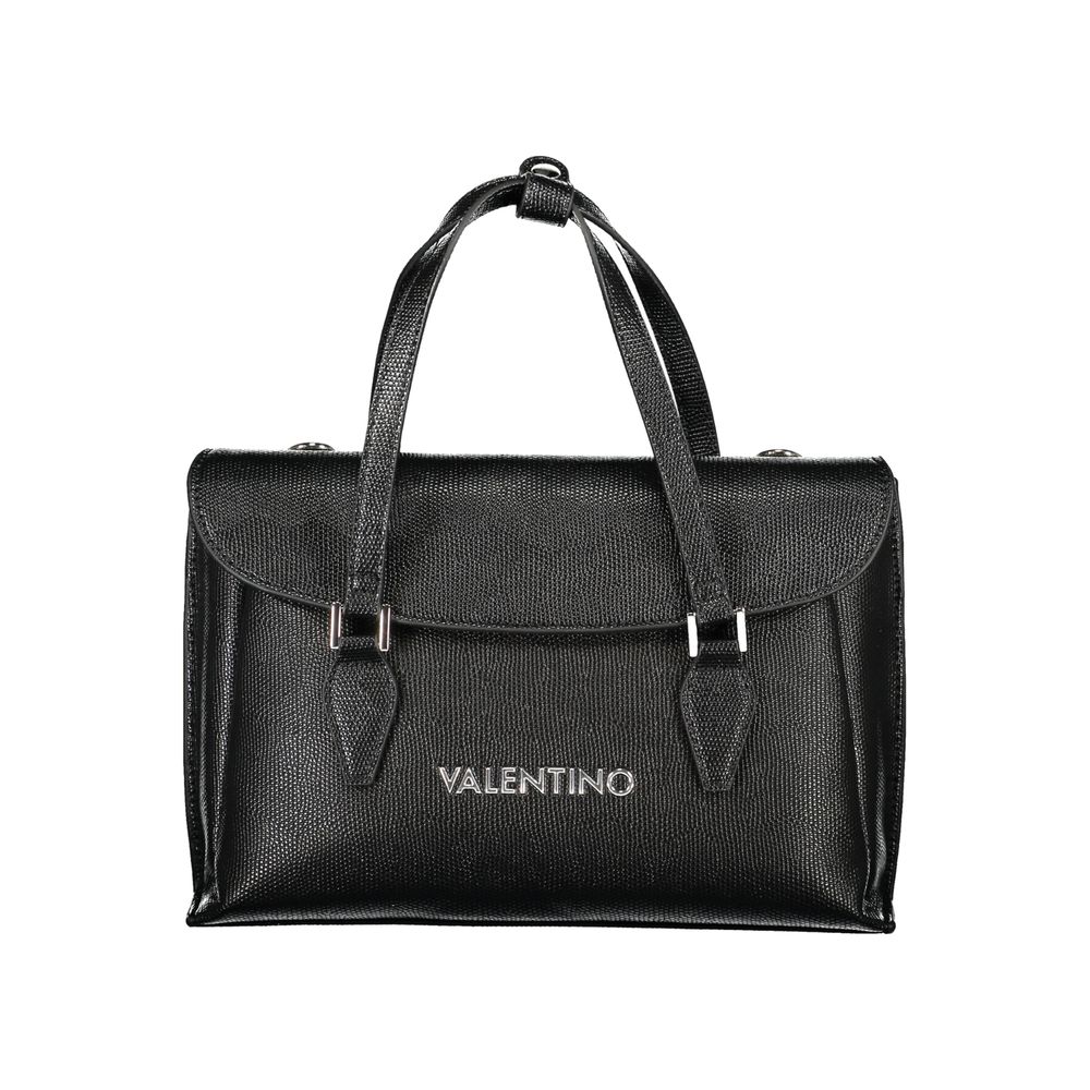 Phone Holder Handbag by Mario Valentino for women in polyethylene black & signature features a refined silhouette, showcasing a secure snap, organized document-holder, external-pockets & internal-pockets, and versatile shoulder-strap, handle & adjustable-strap for a refined finish.