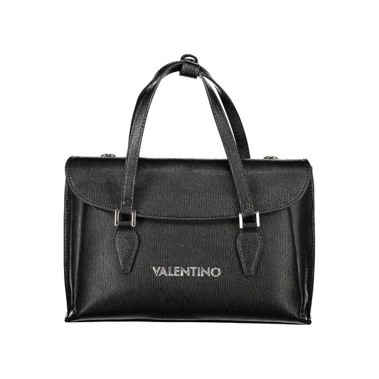Phone Holder Handbag by Mario Valentino for women in polyethylene black & signature features a refined silhouette, showcasing a secure snap, organized document-holder, external-pockets & internal-pockets, and versatile shoulder-strap, handle & adjustable-strap for a refined finish.