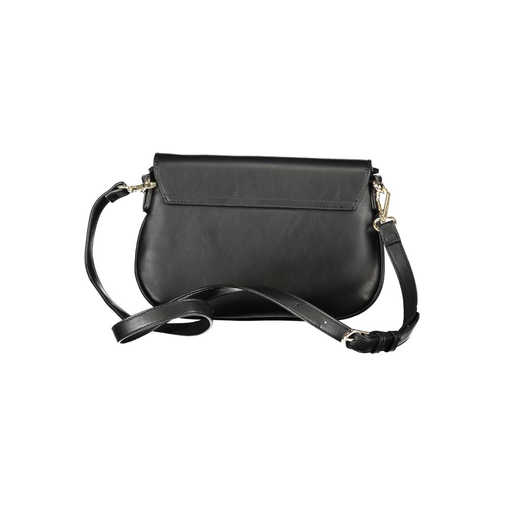 Handbag by Mario Valentino for women in polyethylene black features a signature silhouette, showcasing a secure zipper and signature internal-pockets with versatile shoulder-strap & adjustable-strap for a sophisticated look.