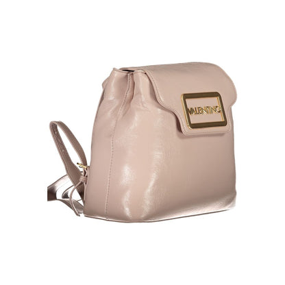 Backpack by Mario Valentino for women in polyethylene faux leather pink showcases a stately Polyethylene Faux Leather Backpack design, featuring a secure zipper with stately built-in-compartments, external-pockets & internal-pockets and versatile handle, backpack-strap & adjustable-strap.