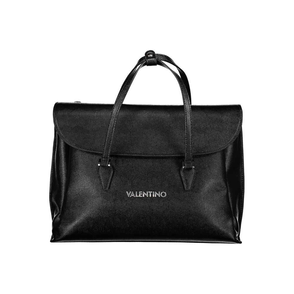 Phone Holder Handbag by Mario Valentino for women in polyethylene black presents a ornamental silhouette, showcasing a secure snap, ample document-holder, external-pockets, internal-pockets & laptop-compartment, and versatile shoulder-strap, adjustable-strap & handle for a ornamental finish.