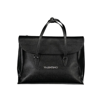 Phone Holder Handbag by Mario Valentino for women in polyethylene black presents a ornamental silhouette, showcasing a secure snap, ample document-holder, external-pockets, internal-pockets & laptop-compartment, and versatile shoulder-strap, adjustable-strap & handle for a ornamental finish.