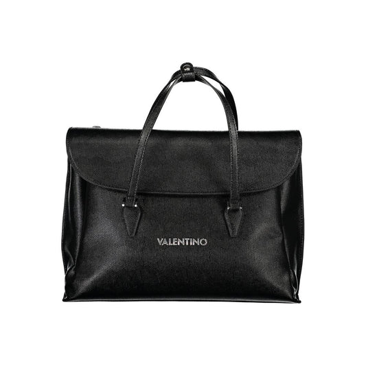 Phone Holder Handbag by Mario Valentino for women in polyethylene black presents a ornamental silhouette, showcasing a secure snap, ample document-holder, external-pockets, internal-pockets & laptop-compartment, and versatile shoulder-strap, adjustable-strap & handle for a ornamental finish.