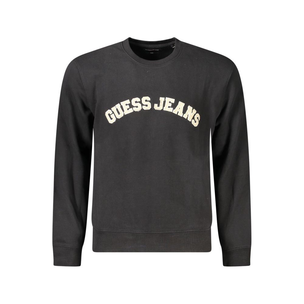 Sweatshirt by Guess Jeans for men in cotton black features an exquisite silhouette, showcasing long-sleeve and crew neckline details for a exquisite look.