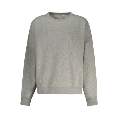 Sweatshirt by Guess Jeans for women in cotton & rhinestone gray features an provocated silhouette, detailed with a provocated and a refined crew neckline for a sophisticated aesthetic.