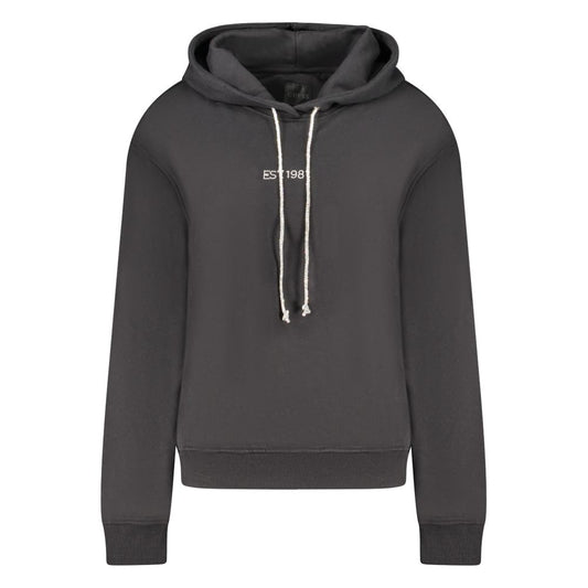 Hooded Sweatshirt Hoodie by Guess Jeans for women in organic cotton & rhinestone black & print showcases a city-ready silhouette, artfully detailed with a signature hooded neckline and long-sleeve for a city-ready finish.
