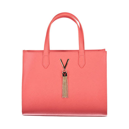 Handbag by Mario Valentino for women in polyethylene pink features a ornamental silhouette, showcasing a secure zipper, ample internal-pockets, and ornamental shoulder-strap, handle & adjustable-strap for a sophisticated look.