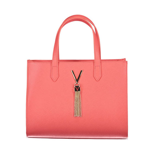 Handbag by Mario Valentino for women in polyethylene pink features a ornamental silhouette, showcasing a secure zipper, ample internal-pockets, and ornamental shoulder-strap, handle & adjustable-strap for a sophisticated look.
