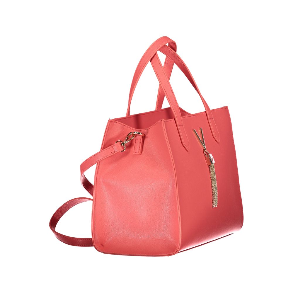 Handbag by Mario Valentino for women in polyethylene pink features a refined silhouette, showcasing a secure zipper, organized internal-pockets, and versatile shoulder-strap, handle & adjustable-strap for a refined finish.