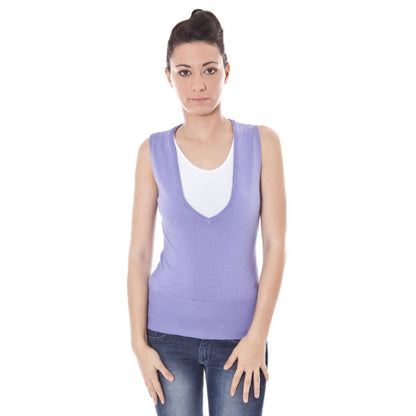 Sweater by Datch for women in cotton purple showcases an masterful silhouette, artfully detailed with a masterful and sleeveless for a sophisticated, premium finish.