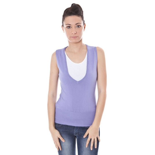 Sweater by Datch for women in cotton purple showcases an masterful silhouette, artfully detailed with a masterful and sleeveless for a sophisticated, premium finish.
