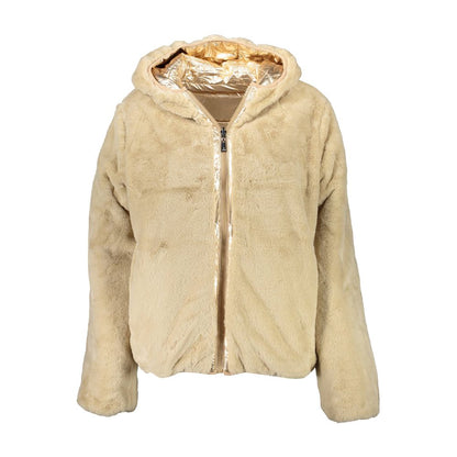 Hooded Jacket by U.S. POLO ASSN. for women in nylon gold features a smart silhouette, perfectly accentuated by its unique and functional pockets & hooded for a smart finish.
