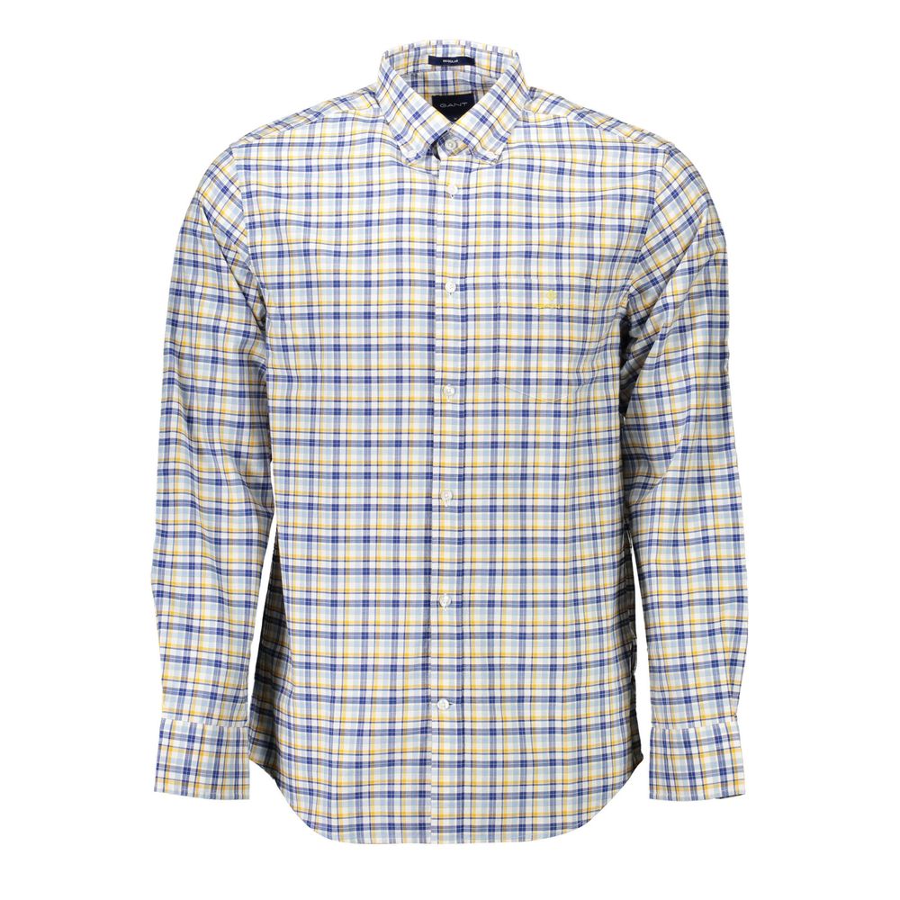 Shirt by Gant for men in cotton yellow showcases a sublime silhouette, artfully detailed with a sublime button-down-collar neckline and for a sophisticated, sublime finish.