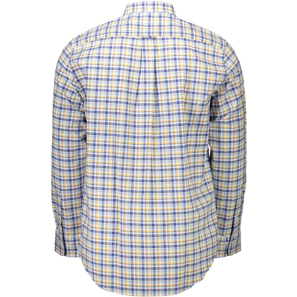 Shirt by Gant for men in cotton yellow showcases a sharp silhouette, elegantly detailed with a sharp and sharp .