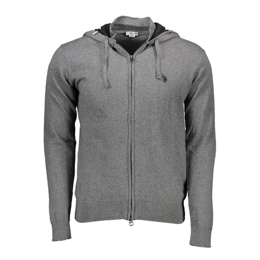 Hooded Sweater by U.S. POLO ASSN. for men in cotton gray showcases a sumptuous silhouette, artfully finished with a sumptuous hooded neckline and for a sophisticated, sumptuous look.