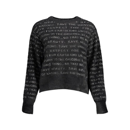 This Sweater by Desigual for women in polyester black presents a understated silhouette, featuring a sophisticated round neckline and for a understated finish.