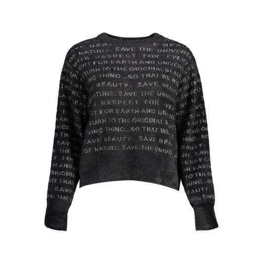 This Sweater by Desigual for women in polyester black presents a understated silhouette, featuring a sophisticated round neckline and for a understated finish.