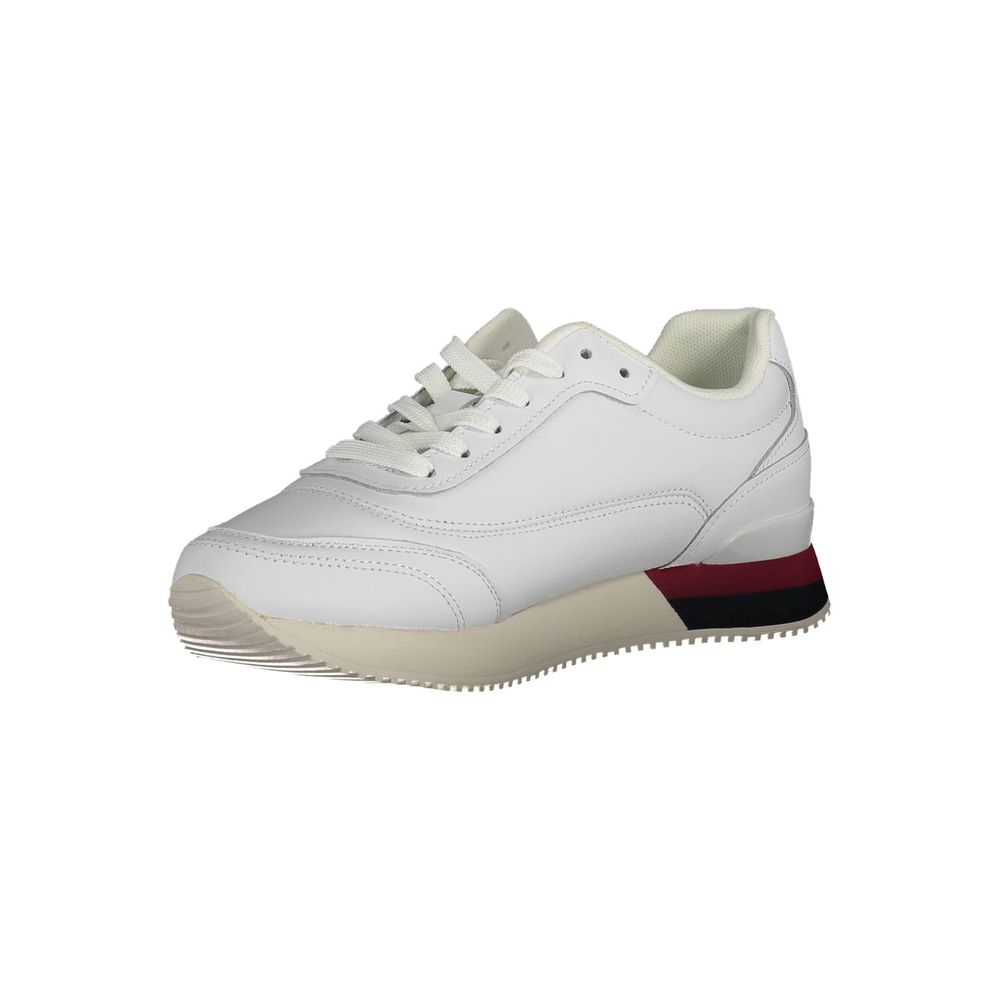 Sneakers by Tommy Hilfiger for women in polyester white features an sumptuous design from the Women's Fashion Polyester Sneakers collection, highlighting a sumptuous fashion style for a premium, high-fashion look.