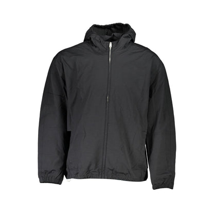 This Hooded Jacket by Calvin Klein for men in cotton black showcases a magnificent silhouette, meticulously crafted with a distinctive hooded neckline and functional water-resistant, pockets & hooded for a magnificent finish.