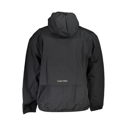 Hooded Jacket by Calvin Klein for men in cotton black showcases a contemporary silhouette, detailed with a contemporary and premium water-resistant, pockets & hooded for a sophisticated finish.