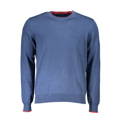 This Sweater by North Sails for men in organic cotton blue presents a understated silhouette, featuring a sophisticated round neckline and for a understated finish.