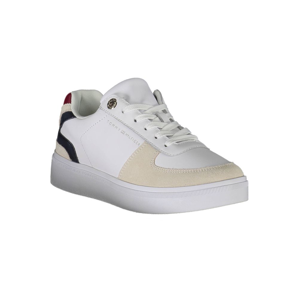 Sneakers by Tommy Hilfiger for women in cotton polyester white presents a sumptuous silhouette from the Women's Athletic Casual Cotton Polyester Sneakers collection, showcasing a sumptuous athletic casual style for an elevated aesthetic.