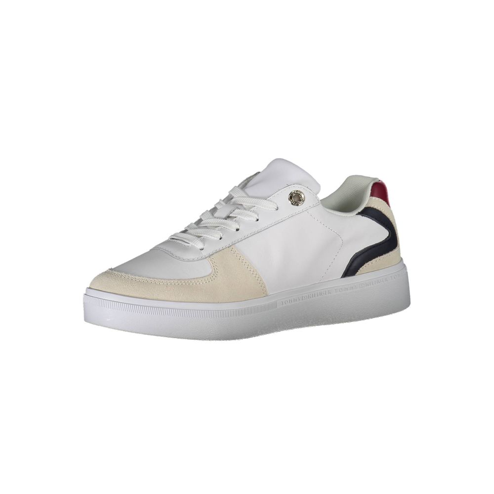 Sneakers by Tommy Hilfiger for women in cotton polyester white features an sumptuous design from the Women's Athletic Casual Cotton Polyester Sneakers collection, highlighting a sumptuous athletic casual style for a premium, high-fashion look.