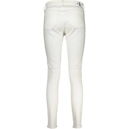 Pants by Calvin Klein for women in cotton white features a enduring silhouette, showcasing a enduring skinny and long with a for a premium, tailored aesthetic.