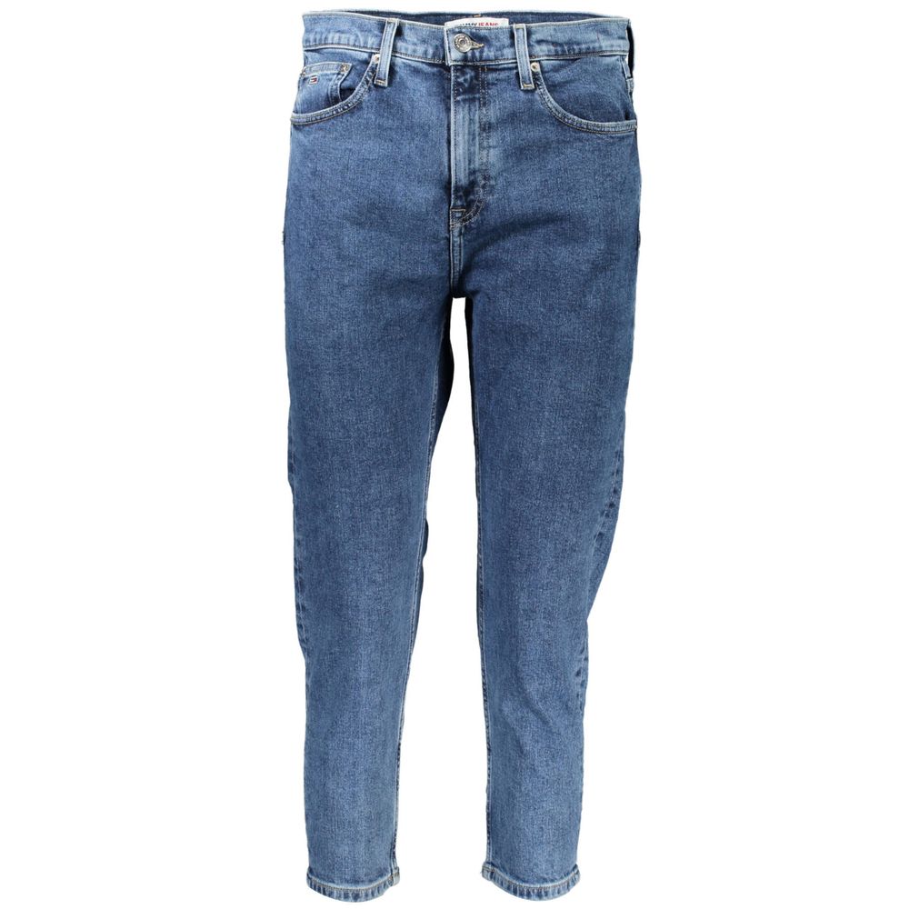 Pants by Tommy Hilfiger for women in cotton blue features an on trend silhouette with a and slim cut in an elegant long for a sophisticated look.