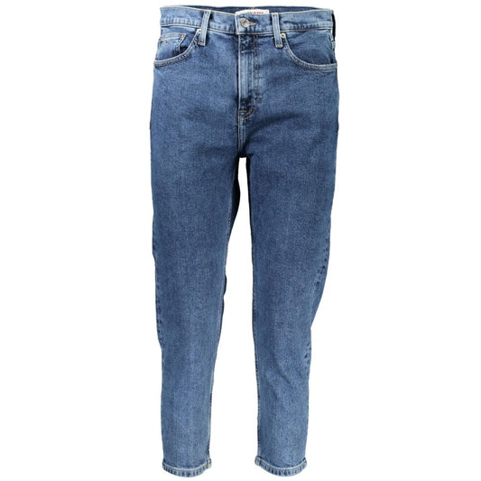 Pants by Tommy Hilfiger for women in cotton blue features an on trend silhouette with a and slim cut in an elegant long for a sophisticated look.