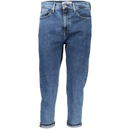 Pants by Tommy Hilfiger for women in cotton blue features an on trend silhouette with a and slim cut in an elegant long for a sophisticated look.