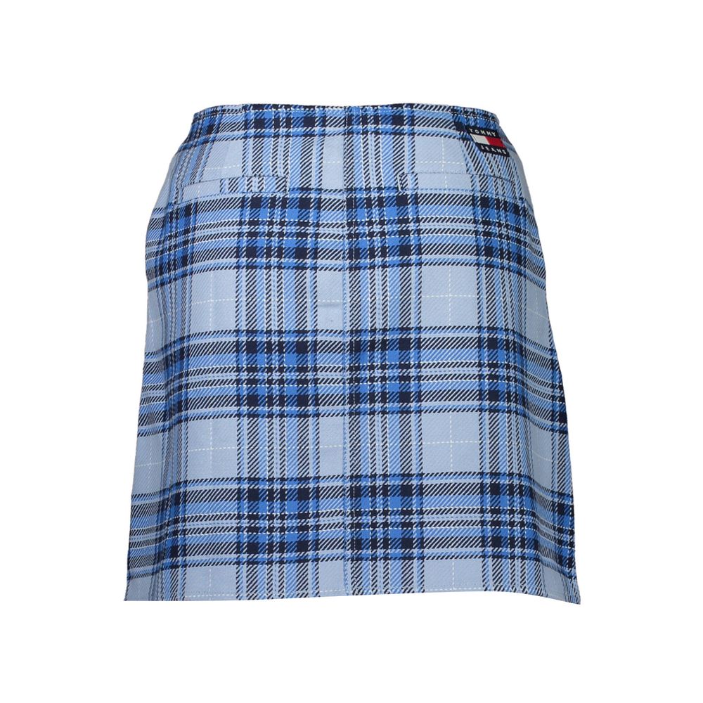 Skirt by Tommy Hilfiger for women in organic cotton blue features a contoured silhouette from the Women's Organic Cotton Skirt collection, characterized by its contoured short for a contoured finish.