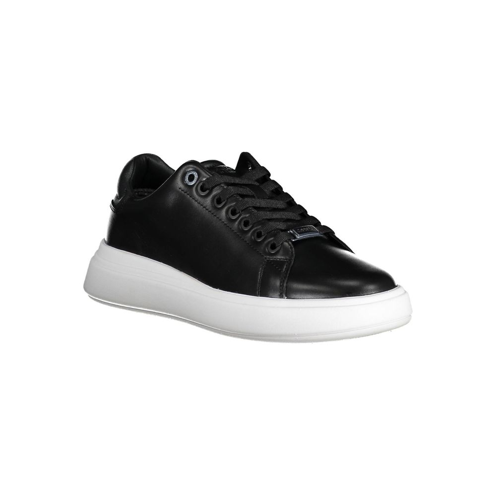 Sneakers by Calvin Klein for women in polyester black features an opulent silhouette from the Women's Fashion Polyester Sneakers collection, showcasing a signature fashion style with an opulent finish.